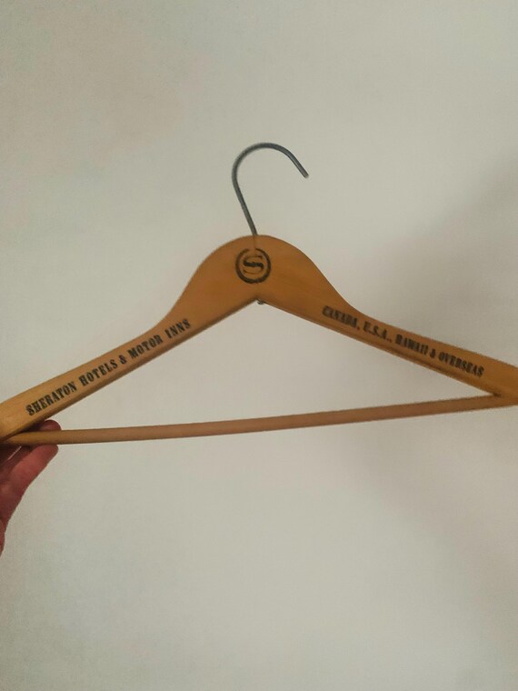 Set of 6 Vintage Hard Wood Top Hangers With Store Names - Etsy Canada