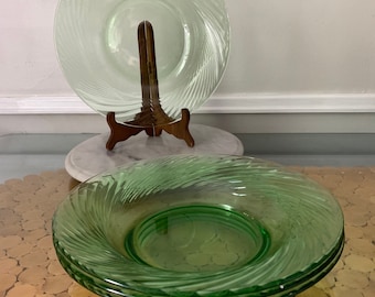 Set of 4 Large Pyrex//Corelle Festiva Spring Green Dinner Plates