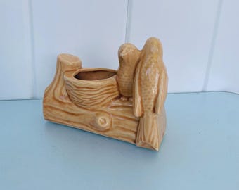 Vintage Ceramic Lovebirds Planter