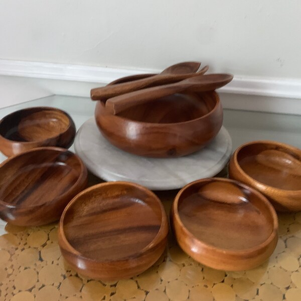 Wooden Bowl Set Etsy