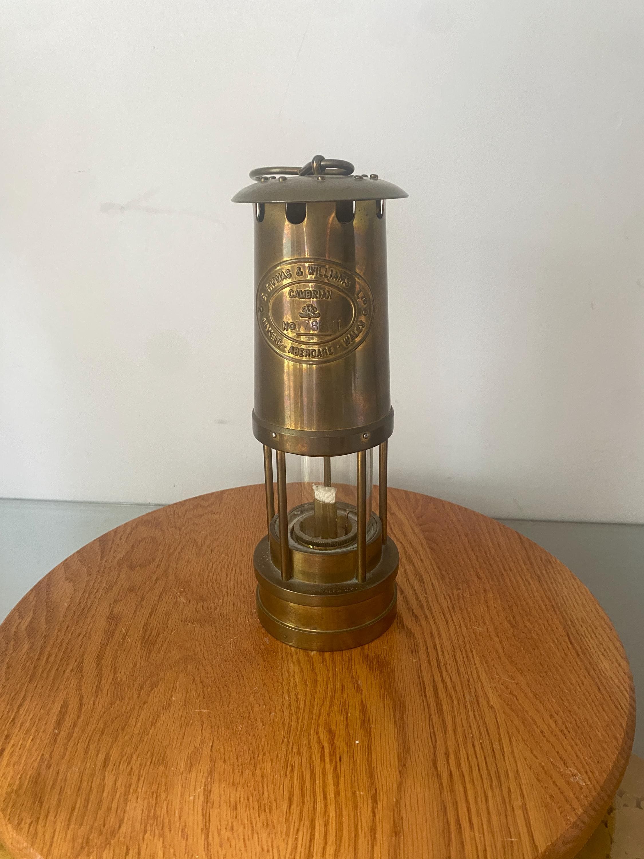 E. Thomas & Williams Miners Cambrian Brass Safety Lamp Type
