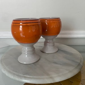 Pair of MCM Le Flambé Goblets by Quebec Artist Jean Cartier Beauceware