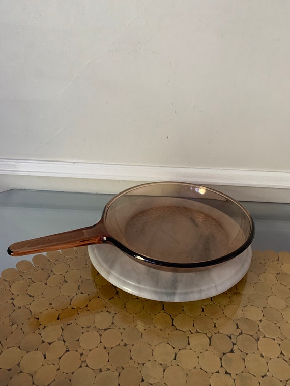 Retro Vision Corning Smokey Glass Frying Pan Made in France Etsy
