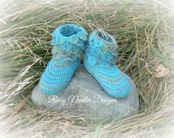 Häkelanleitung Preteen Crocodile Stitch Boots - Muster