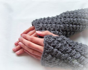 Crochet PATTERN - Textured Fingerless Gloves - Crochet Pattern