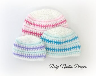 Crochet PATTERN - Lil' Diamond Baby Hat - 3 Sizes