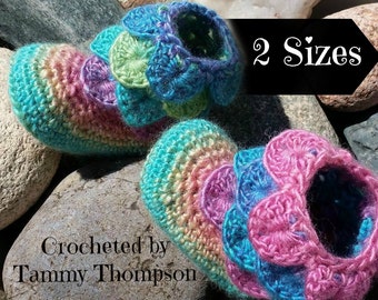 Crochet PATTERN - Newborn and 6 to 12 Month Crocodile Boot SET! Pattern