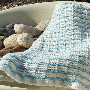 Crochet PATTERN - Ocean Waves Blanket Set - 5 Sizes!!
