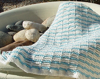 Crochet PATTERN - Ocean Waves Blanket Set - 5 Sizes!!