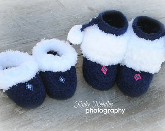 Baby Moccasins and Mukluks - 2 Sizes - CROCHET PATTERN - infant | boy | girl | bead | felted | wool | footwear | gift | slippers | booties