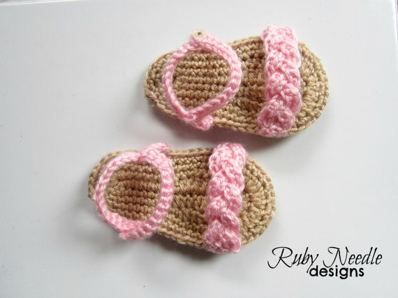 Crochet PATTERN Braided Summer Sandals Sizes!