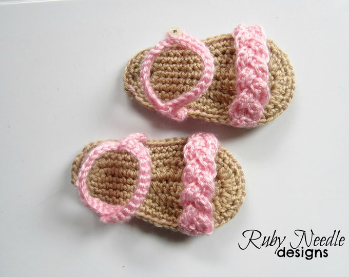 Crochet PATTERN Braided Summer Sandals 3 Sizes - Etsy