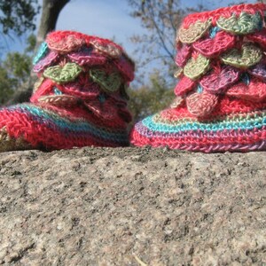 Crocodile Stitch Boots 9 Sizes CROCHET PATTERN Adult Mens Womens Teen Preteen Child Toddler 6-12 Months Newborn Slipper image 3
