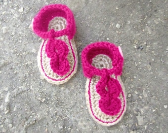 Crochet PATTERN - Tickled Pink Sandals - Newborn