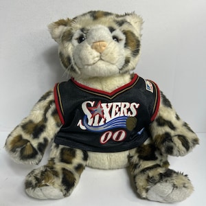 Build A Bear Philadelphia 76&#39;ers NBA Basketball Leopard Cat Plush Stuffed Animal