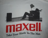 Vintage 90s Maxell Cassette Tape Take Your Music to the Max Travis Scott T-Shirt XL
