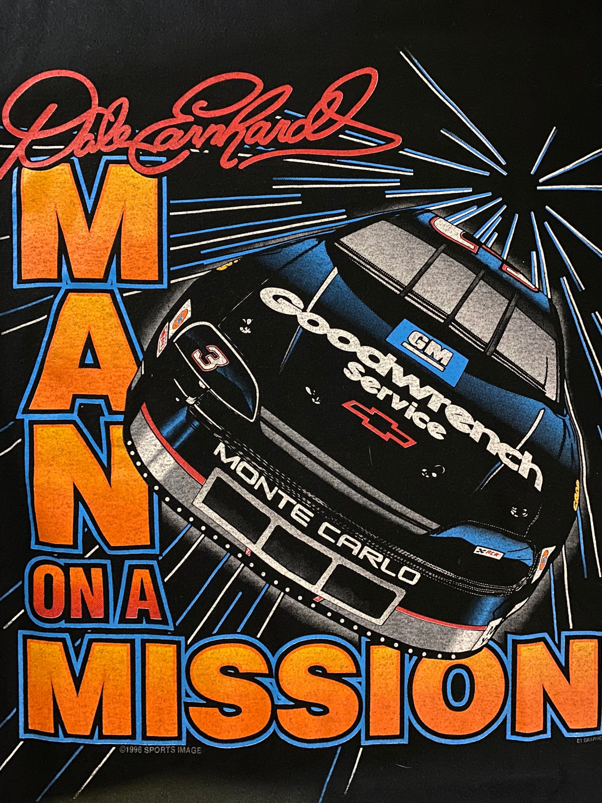 Vintage 90s 1996 Man on a Mission Dale Earnhardt T-Shirt