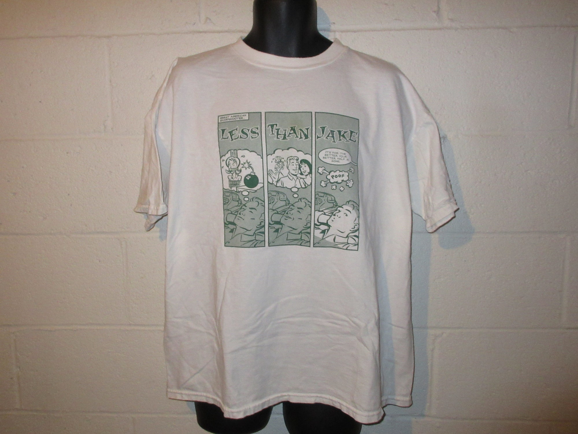 Vintage 90s Less Than Jake Comic Punk Band T-Shirt