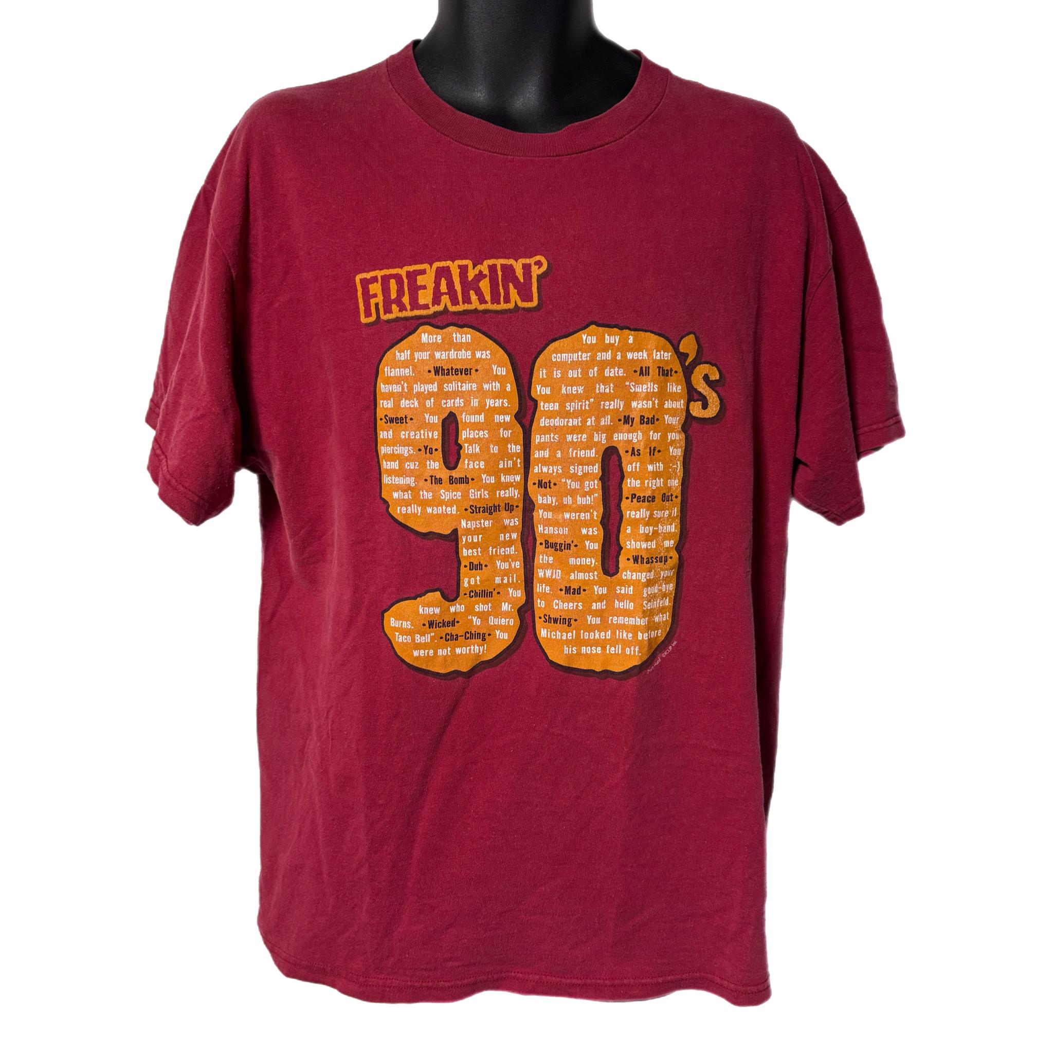 ヴィンテージ フリーキン 90年代 スラング グラフィック Tシャツ L Y2K