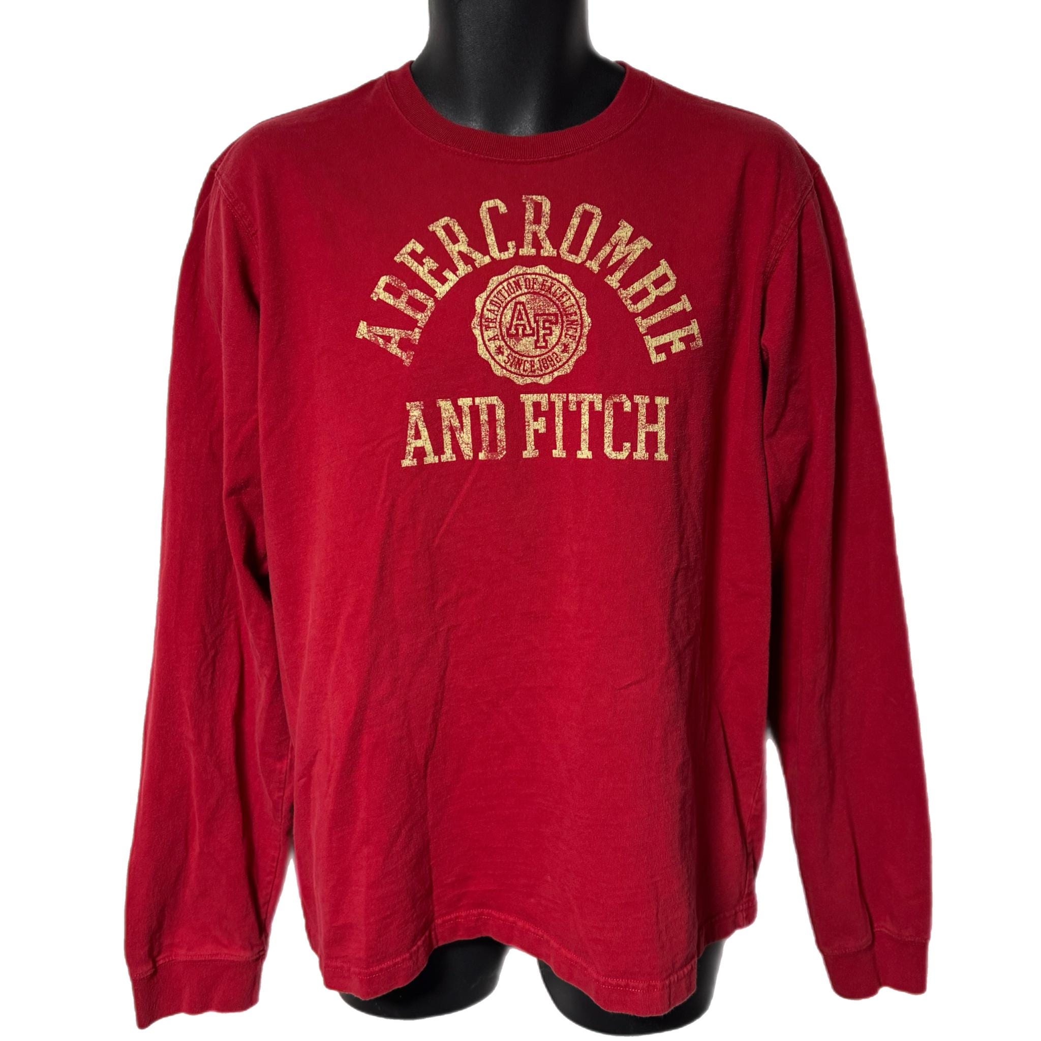 Y2K Abercrombie & Fitch Red Long Sleeve Shirt XL Muscle Fit