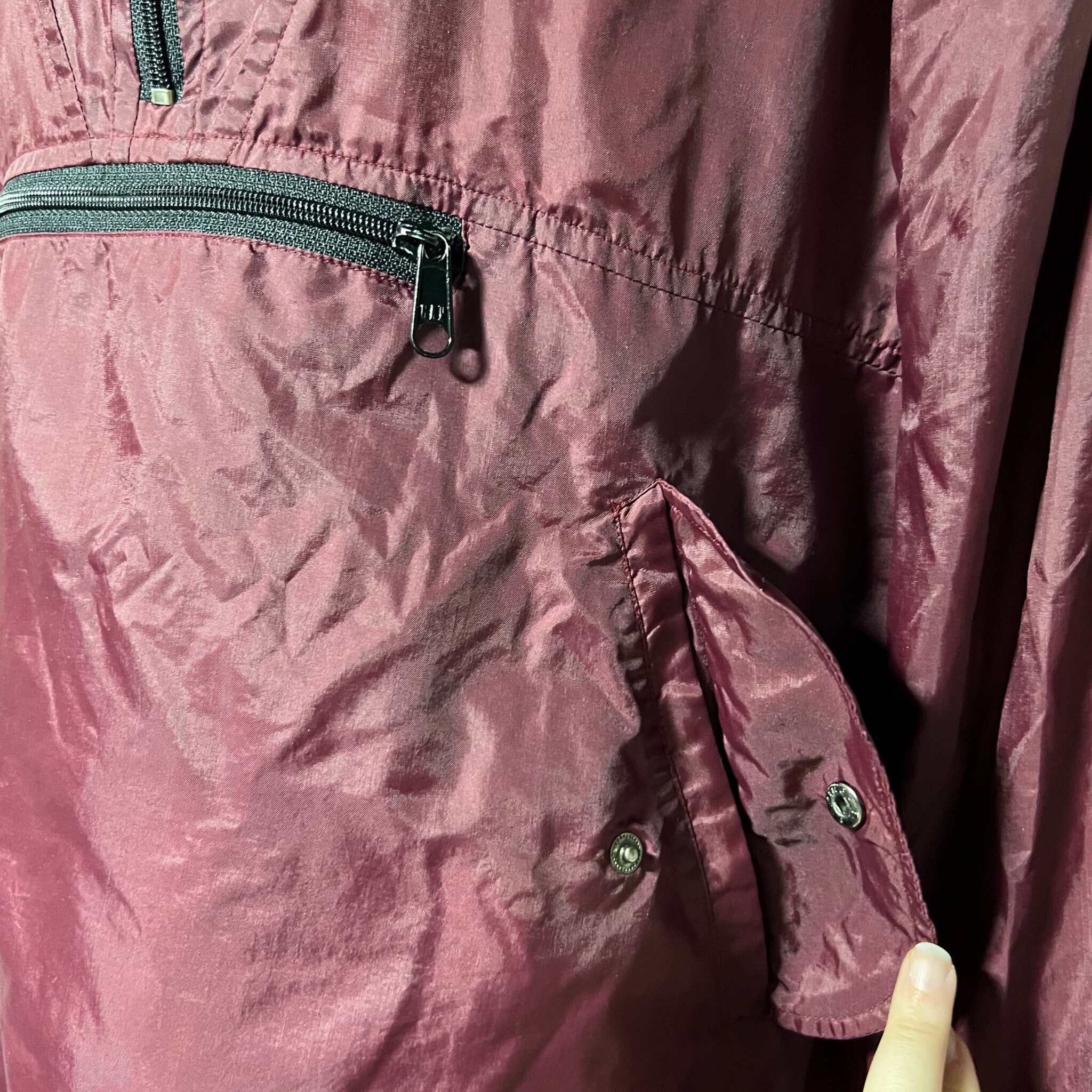 Vintage GAP Maroon Burgundy Packable Anorak Pullover Windbreaker
