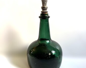 Vtg Danish Georg Bestle Cherry Liqueur Green Bottle Music Box