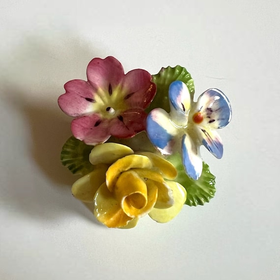 Vintage Cara China Staffordshire Porcelain Flower… - image 1