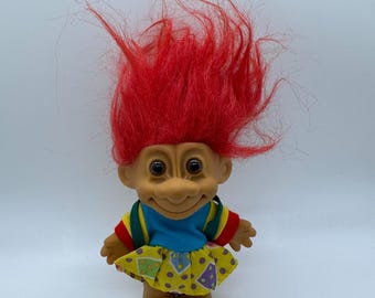 Vintage Russ School Student Girl With Backpack Troll 5”