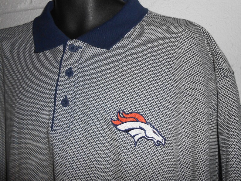 Vintage 90s Starter Denver Broncos Polo Rugby T-Shirt 2XL XXL
