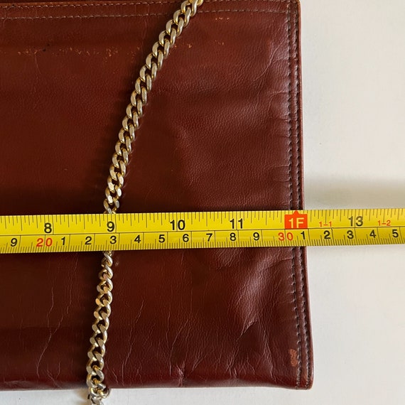 Vintage Bellido Brown Leather Purse Handbag Pocke… - image 10