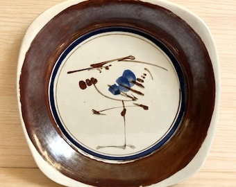 Dansk Niels Refsgaard Heron Bird Stoneware-schaal Japan Scandinavisch Deens MCM