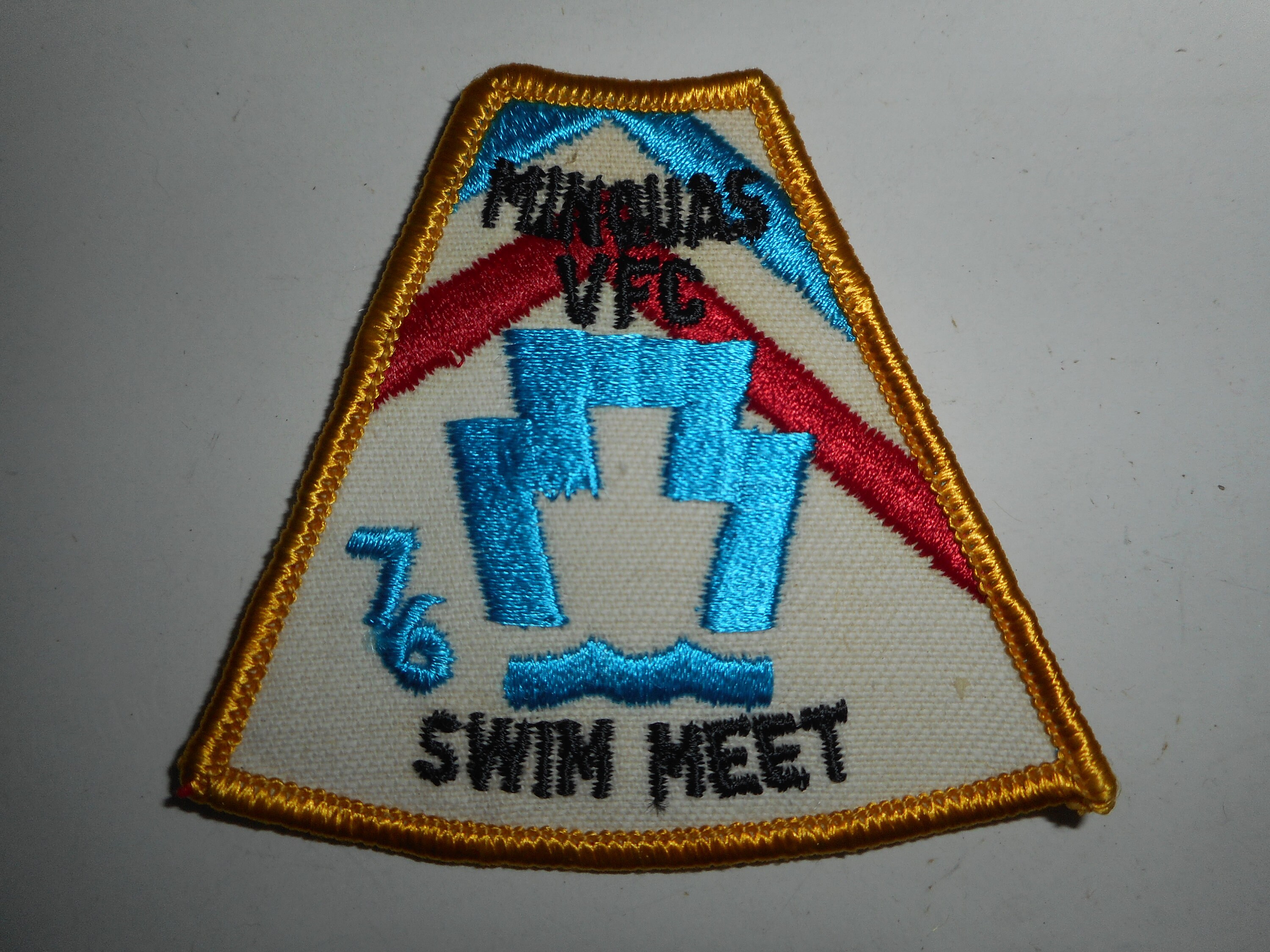 Vintage 70s BSA Boy Scouts Pennsylvania Minquas VFC 76 Swim Meet Patch 3"x3" 