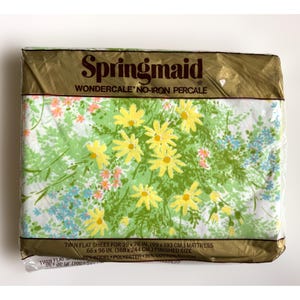 Vtg Springmaid Michelle Flower Floral Pattern Twin Flat Sheet Wondercale No Iron