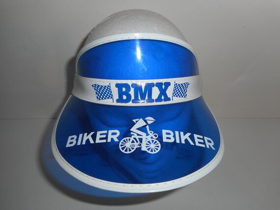 Vintage 80s BMX Biker PVC Transparent Sun Visor Yo