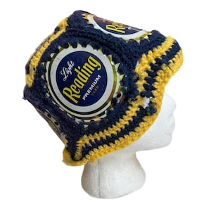 Vintage Reading Light Premium Beer Can Knit Crochet Bucket Hat Flaw