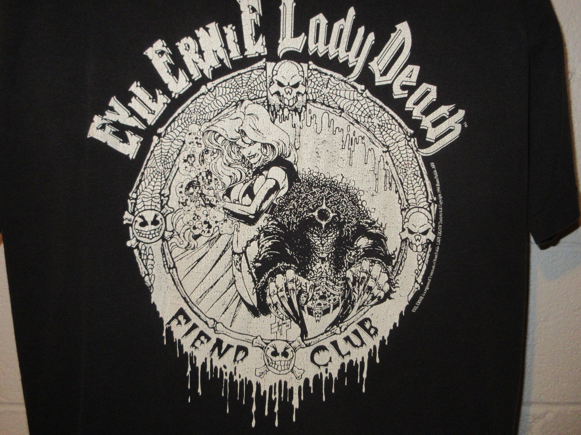 Vintage 90s 1994 Evil Ernie Lady Death Fiend Club Comic T-Shirt