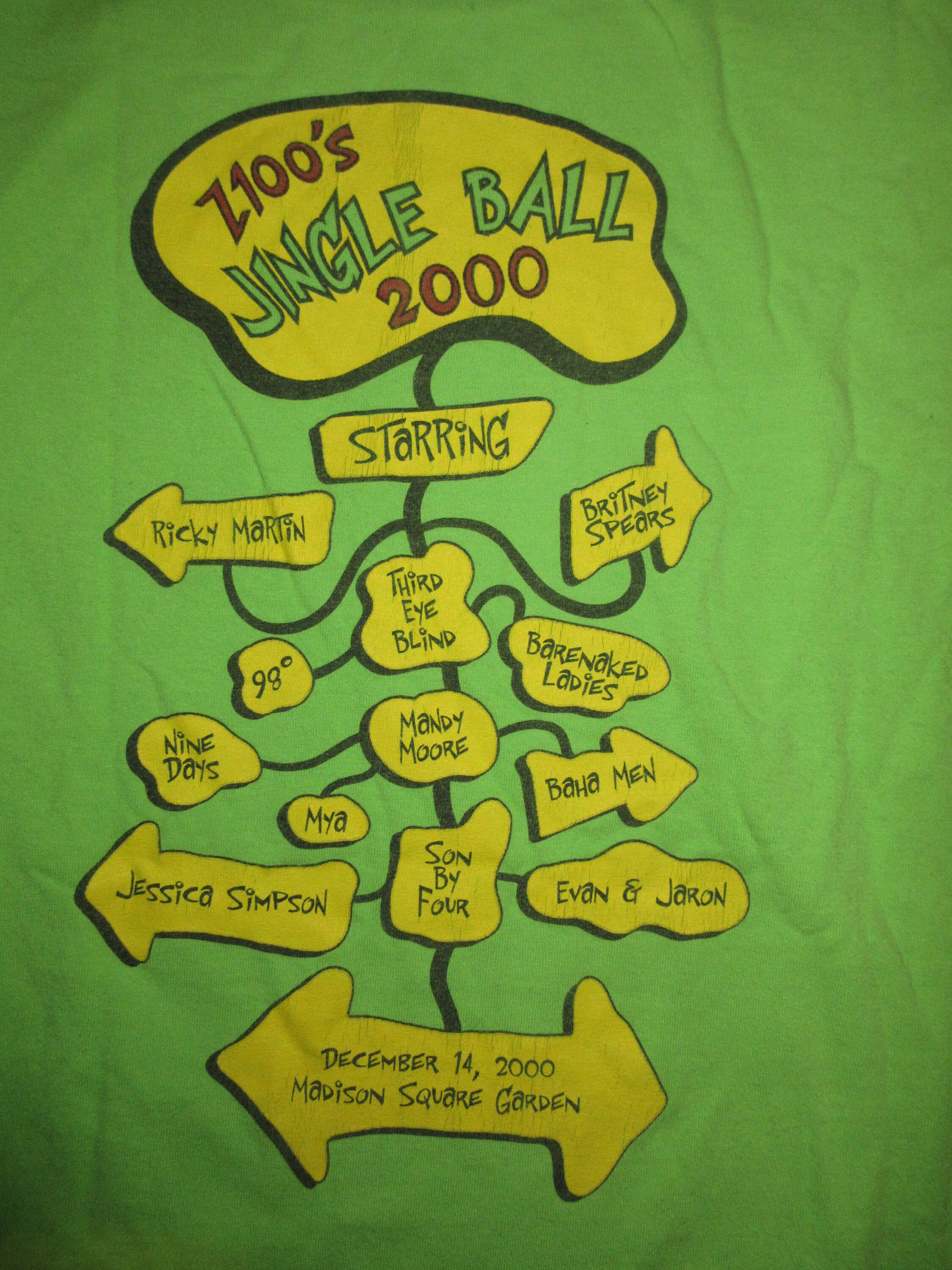 Vintage 2000 Z100 Jingle Ball Concert T-shirt XL Britney