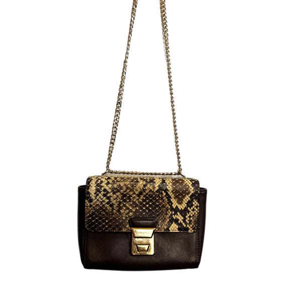 Vintage Lancaster Brown Leather Python Snakeskin … - image 3