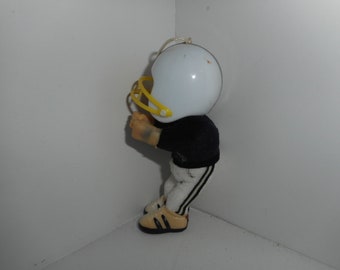 Vintage 70s Black Jersey Football Player Pencil Gripper Grabber Hugger Clip On Plush