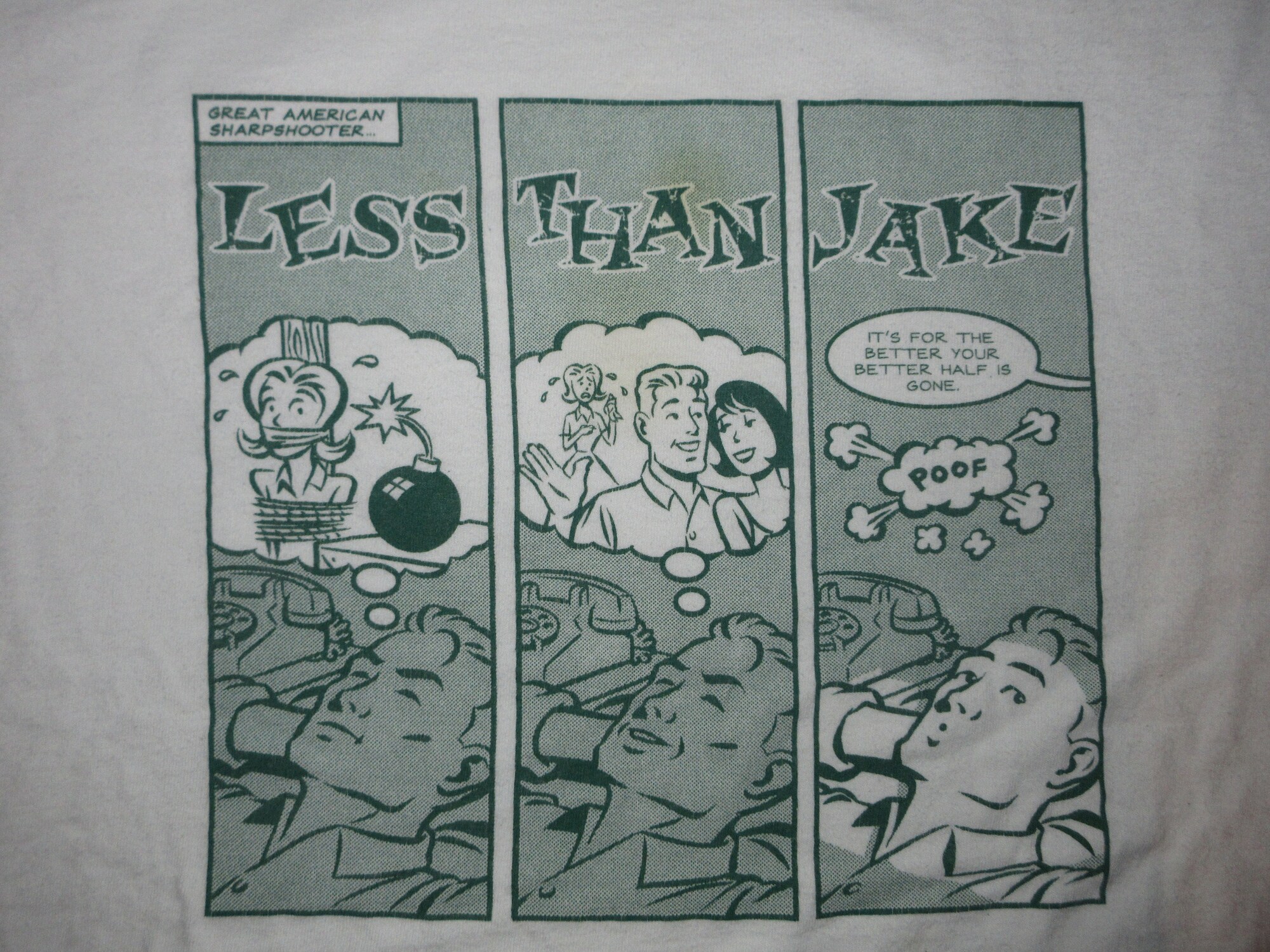 Vintage 90s Less Than Jake Comic Punk Band T-Shirt