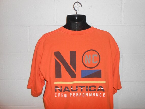 Vintage 90s Orange Nautica Crew Performance T-Shir