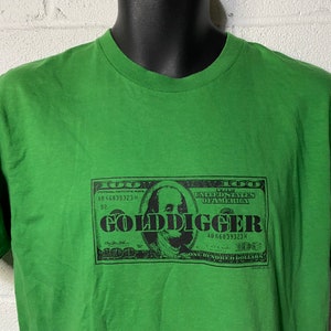 Vintage Y2K Gold Digger Hundred Dollar Bill T-Shirt Large