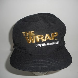 Vintage 80s 90s The Wrap Winston Cigarettes Nylon Snapback Hat Cap