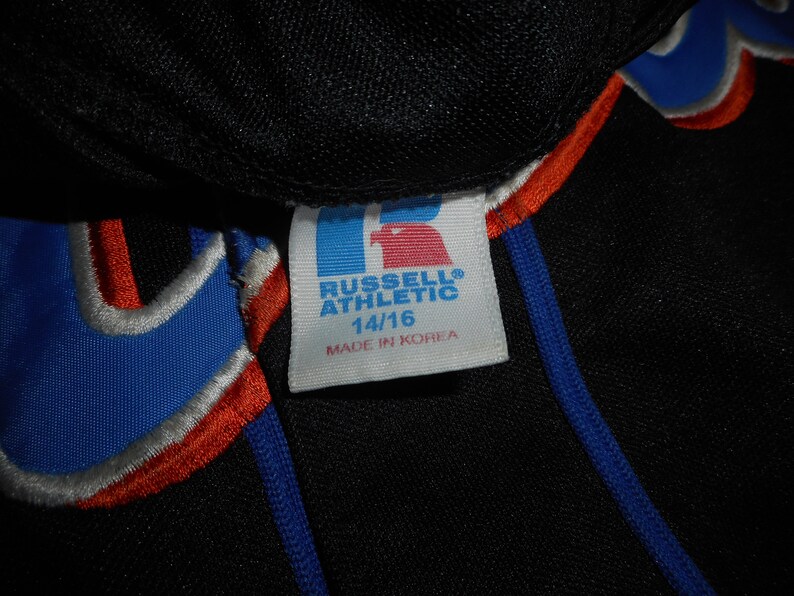 Vintage 90s Russell Athletic Black New York Mets Sewn Jersey Youth L