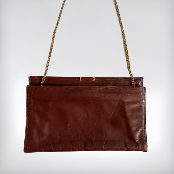 Vintage Bellido Brown Leather Purse Handbag Pocke… - image 2