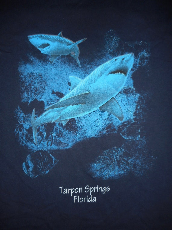 Vintage Tarpon Springs Shark T-Shirt Large - image 1