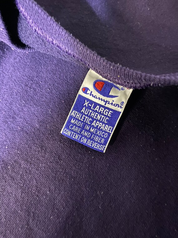 Vintage 90s Purple Champion Script Sweatshirt XL - image 7