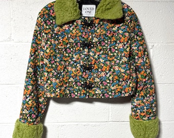 Loved One by Modern Misfits Floral Quilted Jacket Folk Art Hippie Boho Indie M