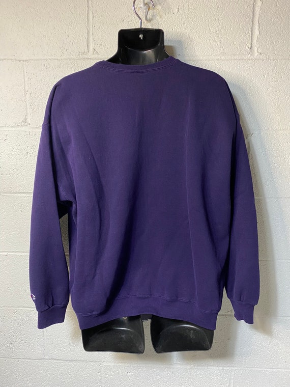 Vintage 90s Purple Champion Script Sweatshirt XL - image 5