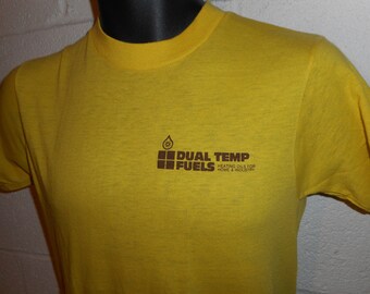 Vintage 70s 80s Dual Temp Fuels Lehigh Valley Pennsylvania HVAC T-Shirt Fits S